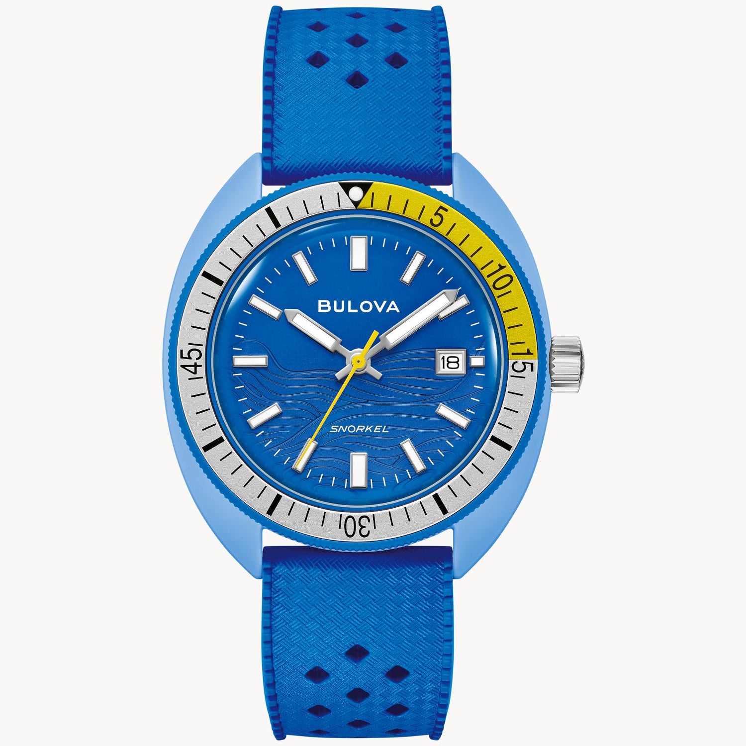 Bulova Snorkel Blue Tang Fish Mens Watch 98B445