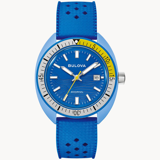 Bulova Snorkel Blue Tang Fish Mens Watch 98B445