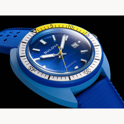 Bulova Snorkel Blue Tang Fish Mens Watch 98B445