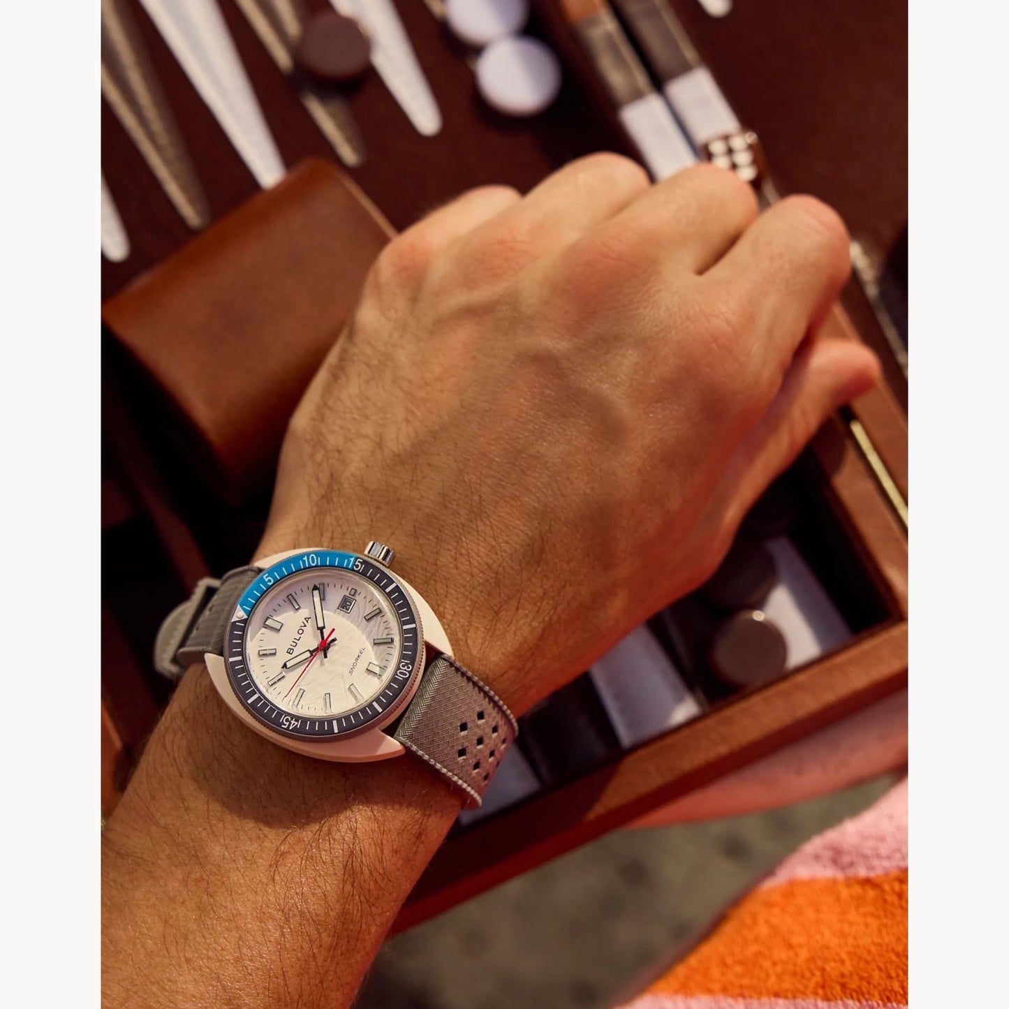 Bulova Snorkel Great White Shark Mens Watch 98B449